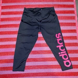 Adidas Women's Big Pink Logo Leggings Tights Large